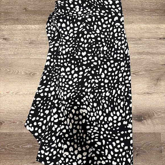 Lulus Black Animal Print Wrap Midi Skirt - Size S - Picture 2 of 6